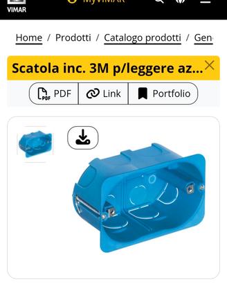 Cassetta incasso 3 moduli pareti in cartongesso