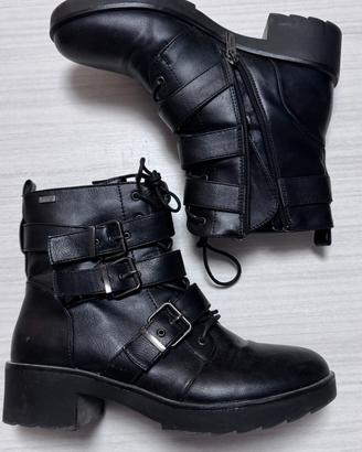 Stivaletto biker donna con cinghie