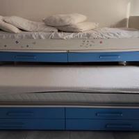 DIVANO LETTO SUPERIORE CON SCRIVANIA E INFERIORE L