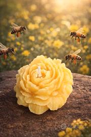 candela in cera d' api forma di poemia