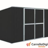 Casetta giardino in Acciaio 345x186cm - 6mq nero