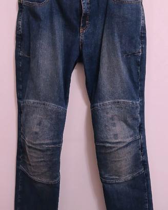 Pantaloni da moto in jeans blu da donna KNOX