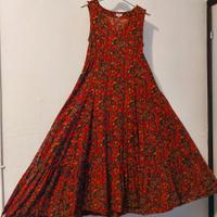 ABITO IN COTONE  fantasia rosso/verde tg. M