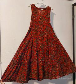 ABITO IN COTONE  fantasia rosso/verde tg. M