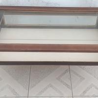 tavolino vetrinetta legno teca