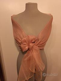 stola elegante  seta e lurex  rosa antico
