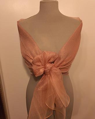 stola elegante  seta e lurex  rosa antico