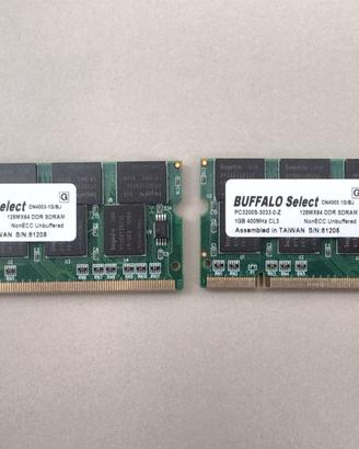 RAM BUFFALO PC3200S DDR3 SODIMM 2x1GB