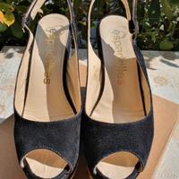 Sandali scarpe open toe con zeppa Espadrilles