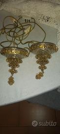 Coppia Applique in Vetro di Murano Stile Barovier