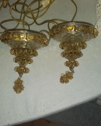 Coppia Applique in Vetro di Murano Stile Barovier