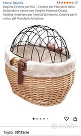 Cesto bicicletta per cani di piccola taglia