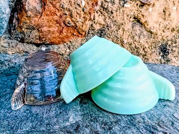 Set tazze Art Deco France Jadeite  e vetro