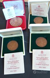 Lotto 4 medaglie vaticano in bronzo 