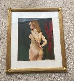 Quadro 90x75 Nudo Femminile con Cornice Dorata