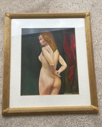 Quadro 90x75 Nudo Femminile con Cornice Dorata