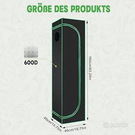 Tenda Coltivazione Idroponica Indoor 40 x 40 x 160