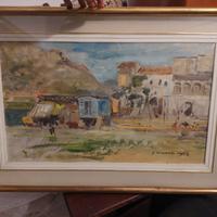 Olio su tela noto pittore Cesare Monti 1953