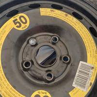 Ruotino di scorta auto con cerchio in ferro 5 fori