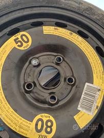 Ruotino di scorta auto con cerchio in ferro 5 fori