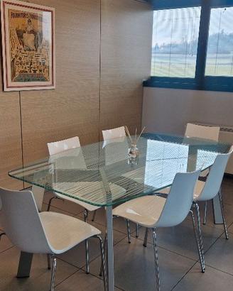 TAVOLO CRISTALLO CALLIGARIS SERIGRAFATO