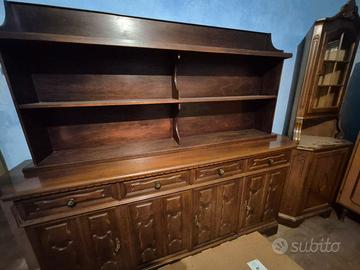 mobile in noce, libreria in ciliegio e angoliera