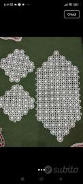 Set di Centrini Vintage in Pizzo Intagliato - 3 Pz