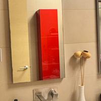 lavello, specchio e mobile contenitore