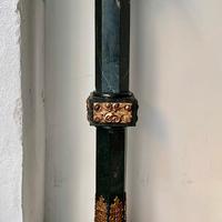 Colonna marmo verde e ottone