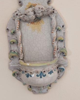 Acquasantiera vintage "Excelsior" - Ceramica/Gesso