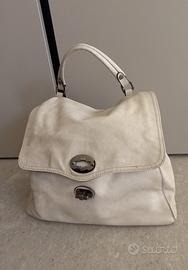 borsa in pelle bianca modello "postina"