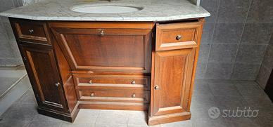 mobile da blegno d'epoca con marmo e rubinetteria 