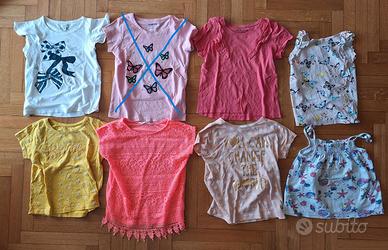 7 magliette estive per bambine 5/6 anni