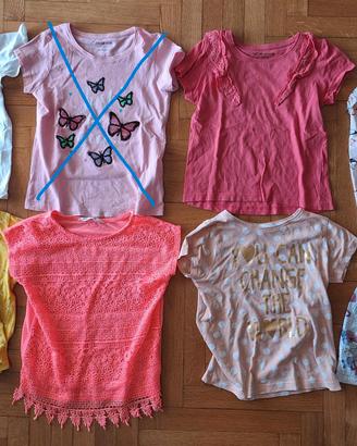 7 magliette estive per bambine 5/6 anni