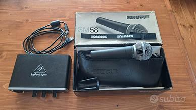 Shure SM58 + scheda audio Behringer UMC22