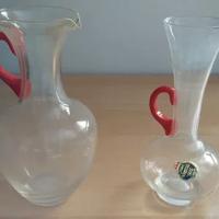 Coppia di vasi con manico rosso