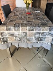 tavolo da cucina acciaio con vetro temperato LUBE