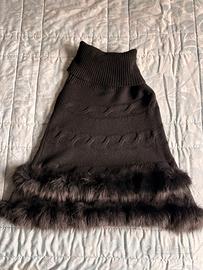 Mantella Lana e Cashmere con Pelliccia - tg S