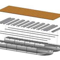 Barca Catamarano Pontoon Boat Modulabile 19 Piedi