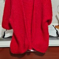  cardigan rosso  peloso tg 44 /48 