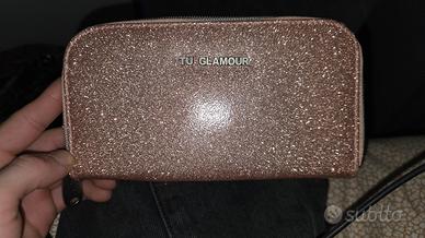 Portafoglio Glitter Rosa Oro TU GLAMOUR - Compatto