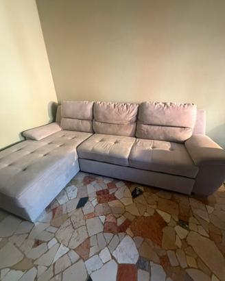 DIVANO LETTO ANGOLARE  - GRIGIO - 267Cm