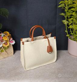 Mini borsa shopper rafia tracolla 3in1 ~ Nuova