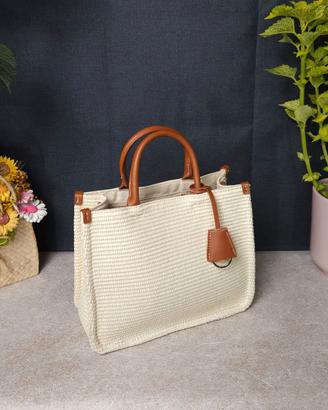Mini borsa shopper rafia tracolla 3in1 ~ Nuova