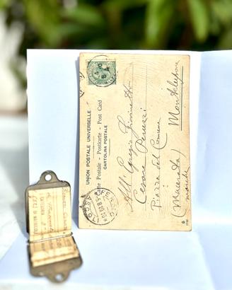 Cartolina e Piastrina Militare Cesare Peruzzi-1907