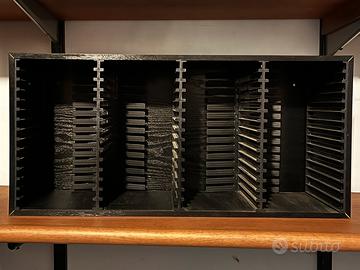 Porta CD con sistema estr scatto, legno, 60 pezzi