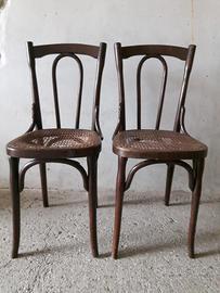 2 sedie J&J Kohn (thonet) paglia di Vienna 