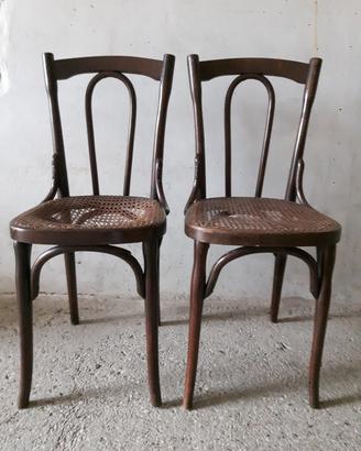 2 sedie J&J Kohn (thonet) paglia di Vienna 