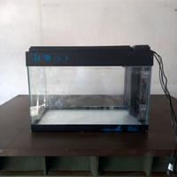 acquario in vetro con pompa e resistenza.