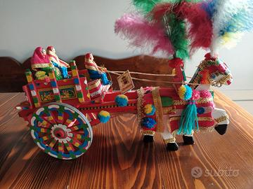 CARRETTINO SICILIANO IN LEGNO MONTORO